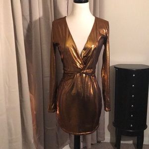 NWOT GOLD/COPPER SHINE DRESS